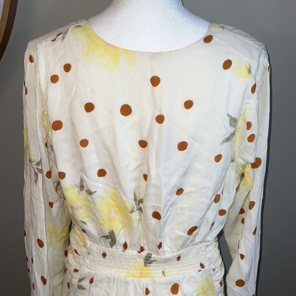 Free People long Sleeve Sunshine Datenight  V-Neck Mini Dress Size L - Picture 9 of 13